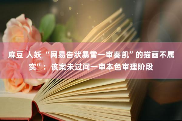 麻豆 人妖 “网易告状暴雪一审奏凯”的描画不属实”：该案未过问一审本色审理阶段