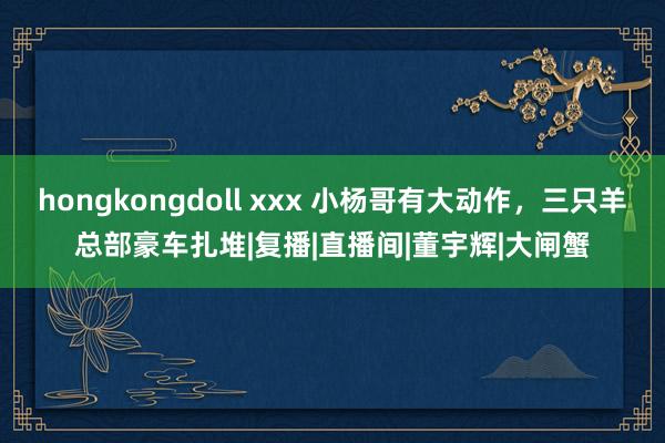 hongkongdoll xxx 小杨哥有大动作，三只羊总部豪车扎堆|复播|直播间|董宇辉|大闸蟹
