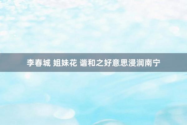 李春城 姐妹花 谐和之好意思浸润南宁