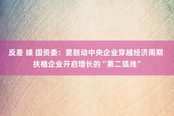 反差 婊 国资委：要鼓动中央企业穿越经济周期 扶植企业开启增长的“第二弧线”