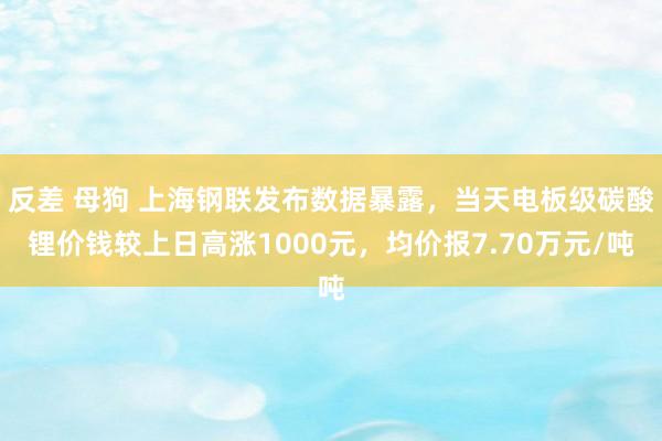 反差 母狗 上海钢联发布数据暴露，当天电板级碳酸锂价钱较上日高涨1000元，均价报7.70万元/吨
